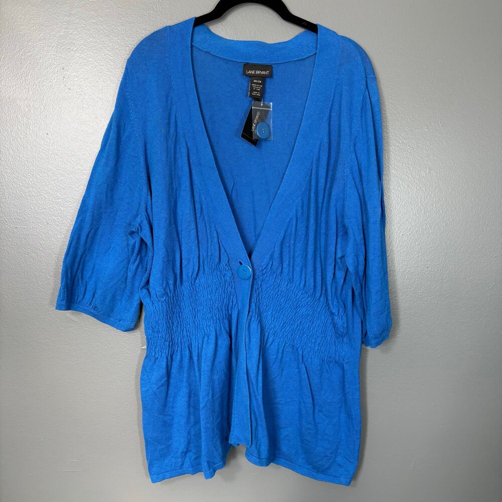 Lane Bryant NWT Blue Short Sleeve Cardigan Sweater - 26/28 - Women's Plus Size